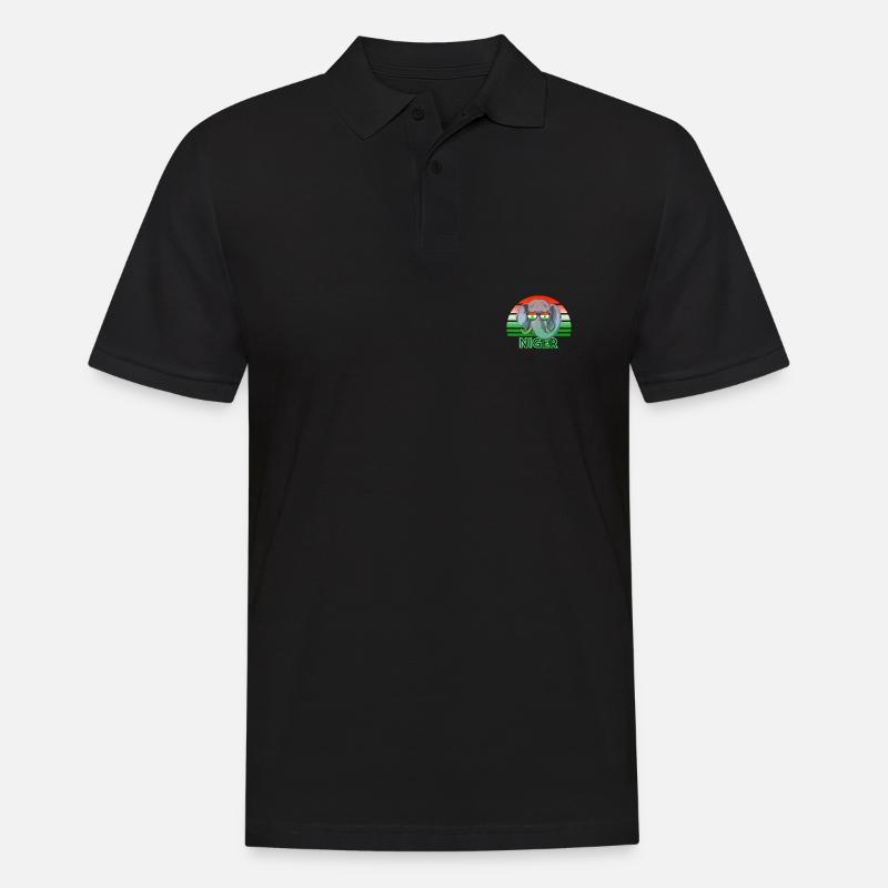 Niger - Männer Poloshirt - Schwarz
