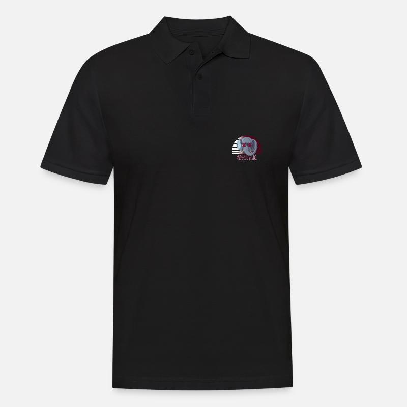 Katar - Männer Poloshirt - Schwarz