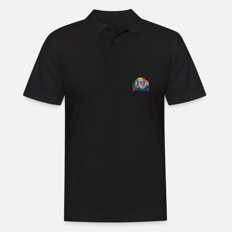Seychellen - Männer Poloshirt - Schwarz