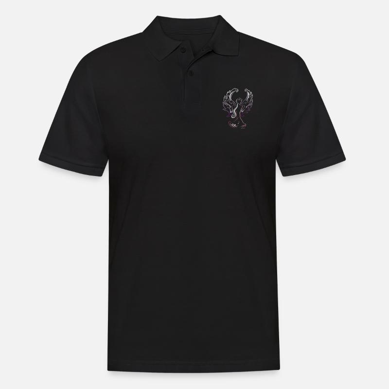 Engel lila - Männer Poloshirt - Schwarz