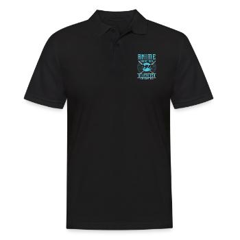 Anime macht Glücklich - Männer Poloshirt - Schwarz - Vorne - Kai (181cm)