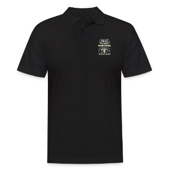 Edles Berufe-Shirt für den Mechaniker - Männer Poloshirt - Schwarz - Vorne - Kai (181cm)