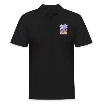 Flamingo - Männer Poloshirt - Schwarz - Vorne - Kai (181cm)