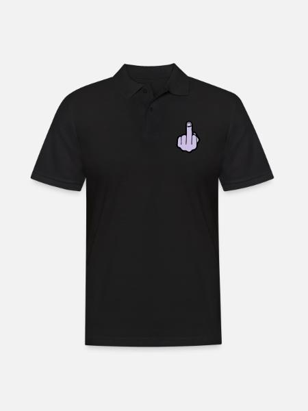 fuck you, middle finger - Men's Polo Shirt - black