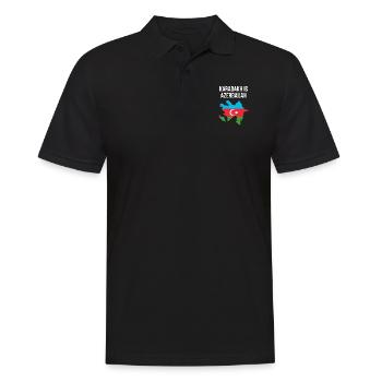 Unterstützung Aserbaidschan 2020 Free Karabach es Aserbaidschan - Männer Poloshirt - Schwarz - Vorne - Kai (181cm)