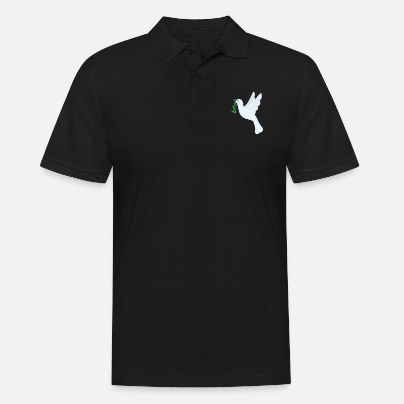 Friedenstaube - Männer Poloshirt - Schwarz