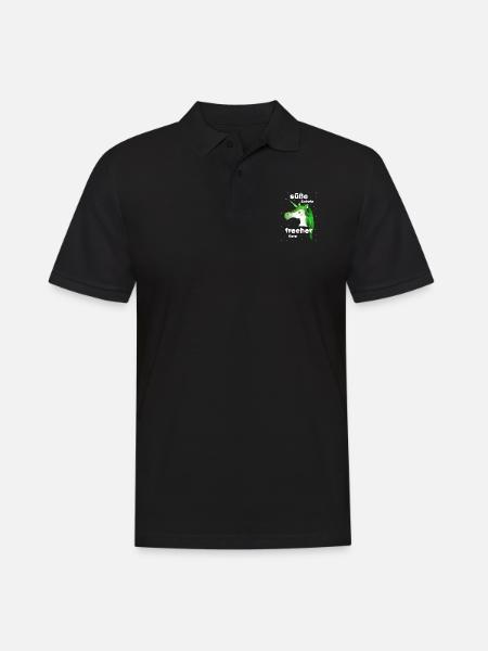 grünes Einhorn frecher süß - Männer Poloshirt - Schwarz