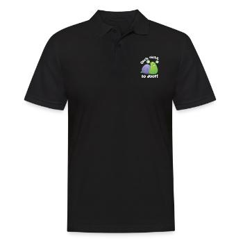 Guck nicht so doof lustige Schnecke mit Spruch - Männer Poloshirt - Schwarz - Vorne - Kai (181cm)
