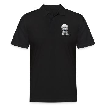 Hundeliebe Pudelwelpe Hundewelpe Pudel Hundehalter - Männer Poloshirt - Schwarz - Vorne - Kai (181cm)