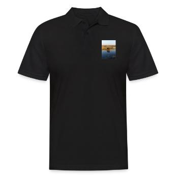 elephants at the water in Namibia Africa - Men's Polo Shirt - black - Front - Kai (181cm)