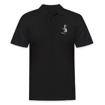 Suricate Guitariste White BG Cyan Hat - Polo Homme - noir - Devant - Kai (181cm)