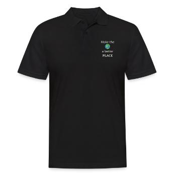 Weltverbesserer - Männer Poloshirt - Schwarz - Vorne - Kai (181cm)