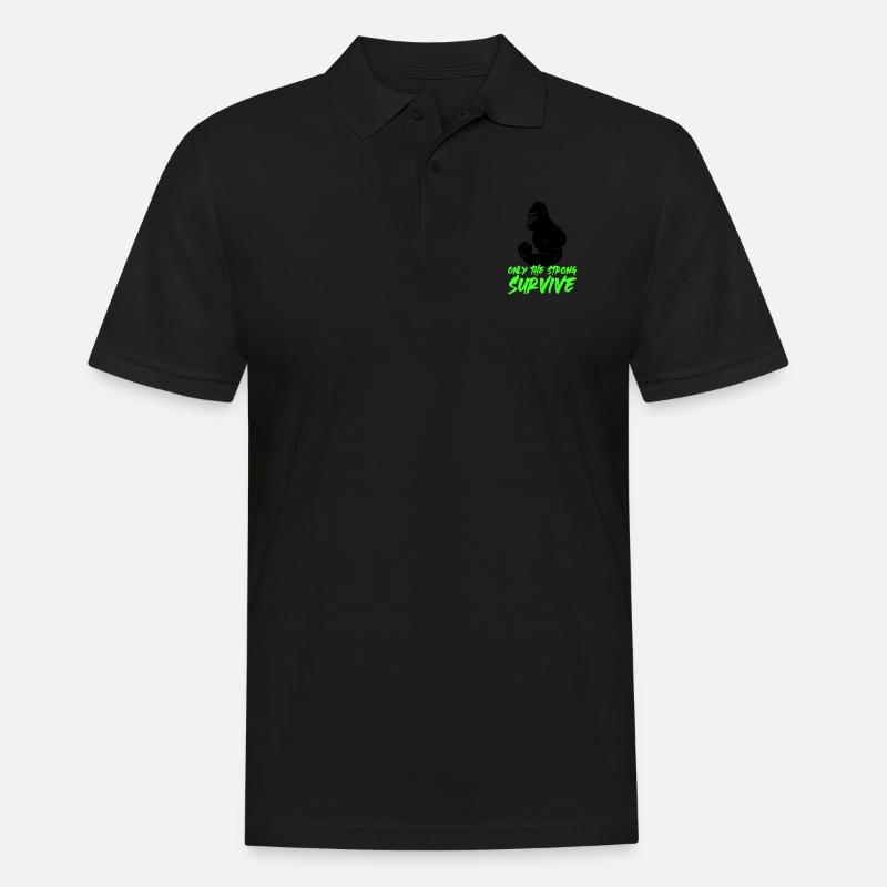 gorilla strong - Männer Poloshirt - Schwarz