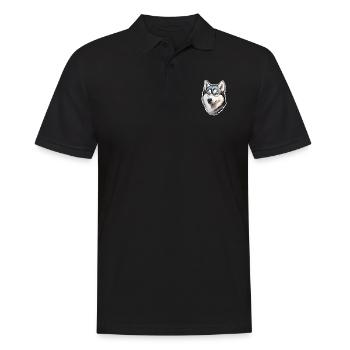 Tête de husky de Sibérie - Polo Homme - noir - Devant - Kai (181cm)