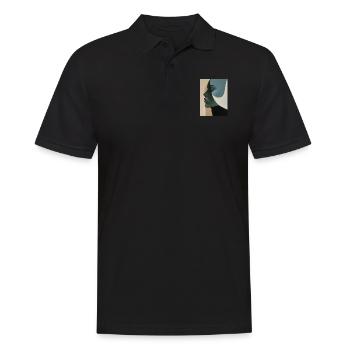 Poster Minimalist Portrait 4 - Männer Poloshirt - Schwarz - Vorne - Kai (181cm)