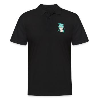 manga Boy Türkis cool mangastyle Anime Comic toon - Männer Poloshirt - Schwarz - Vorne - Kai (181cm)