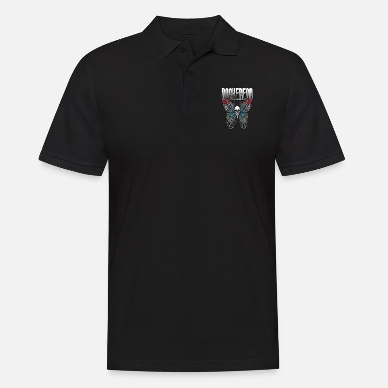 Ali eteree vibranti di teschio e farfalla - Polo da uomo - nero