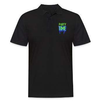 Party Time Crew Logo Feiern Team Freunde Mitglied - Männer Poloshirt - Schwarz - Vorne - Kai (181cm)