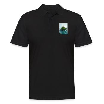 Aspidochelone, medieval sea turtle of European myt - Men's Polo Shirt - black - Front - Kai (181cm)