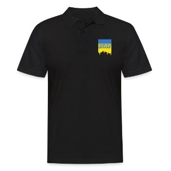 I Stand With Ukraine Avec l'Ukraine Soutien Ukrain - Polo Homme - noir - Devant - Kai (181cm)