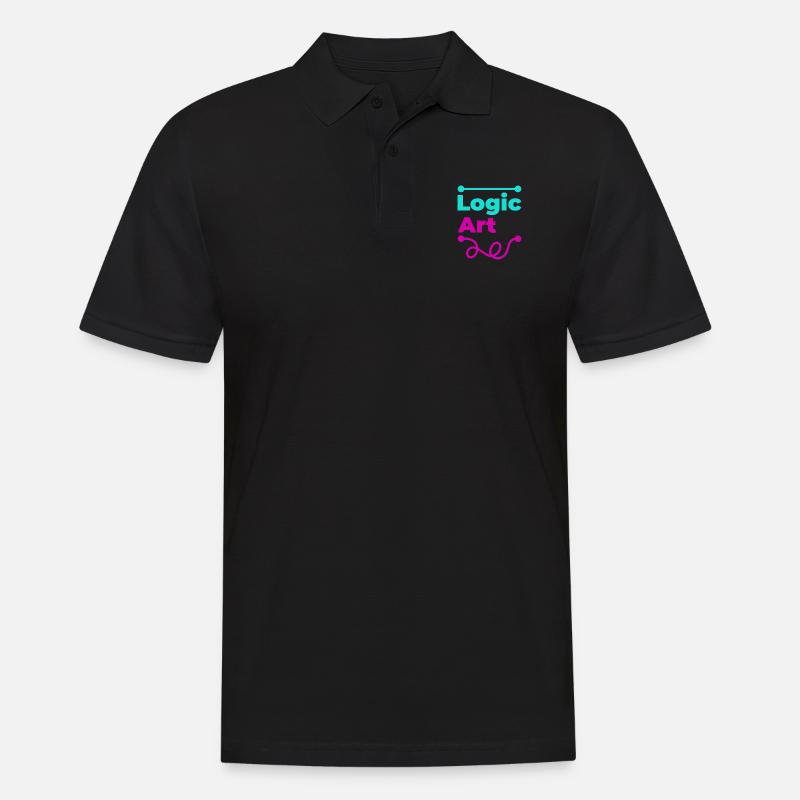 Logik-VS-Grafik - Männer Poloshirt - Schwarz
