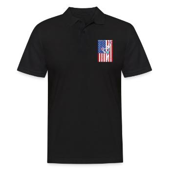 USA Flagge Sport Cheerleader Geschenk Cheerleading - Männer Poloshirt - Schwarz - Vorne - Kai (181cm)