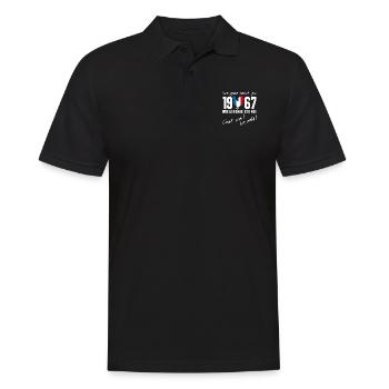 Né en 1967 - Coq aux couleurs françaises - Polo Homme - noir - Devant - Kai (181cm)