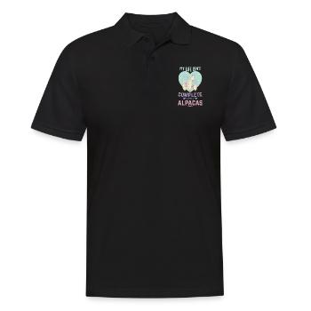 My Life Isn´t Complete Without Alpacas - Männer Poloshirt - Schwarz - Vorne - Kai (181cm)