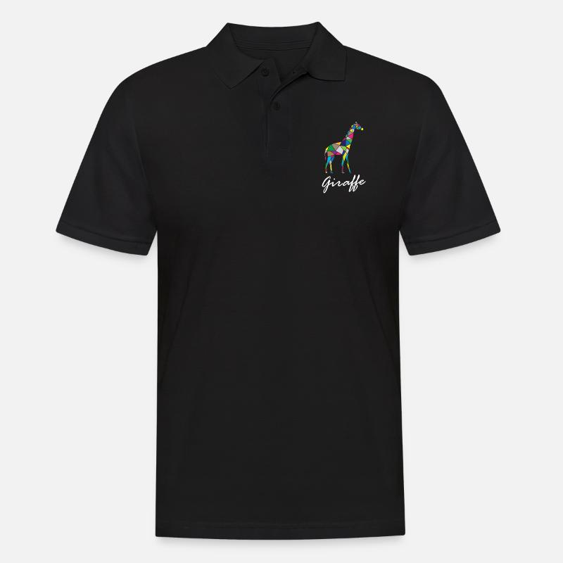 Origami Giraffe - Männer Poloshirt - Schwarz