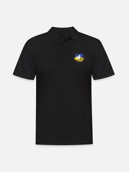 Friedenstaube Ukraine - Männer Poloshirt - Schwarz