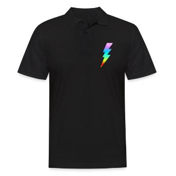 Coloré Lightning Rainbow Colors Retro Gift Femme - Polo Homme - noir - Devant - Kai (181cm)