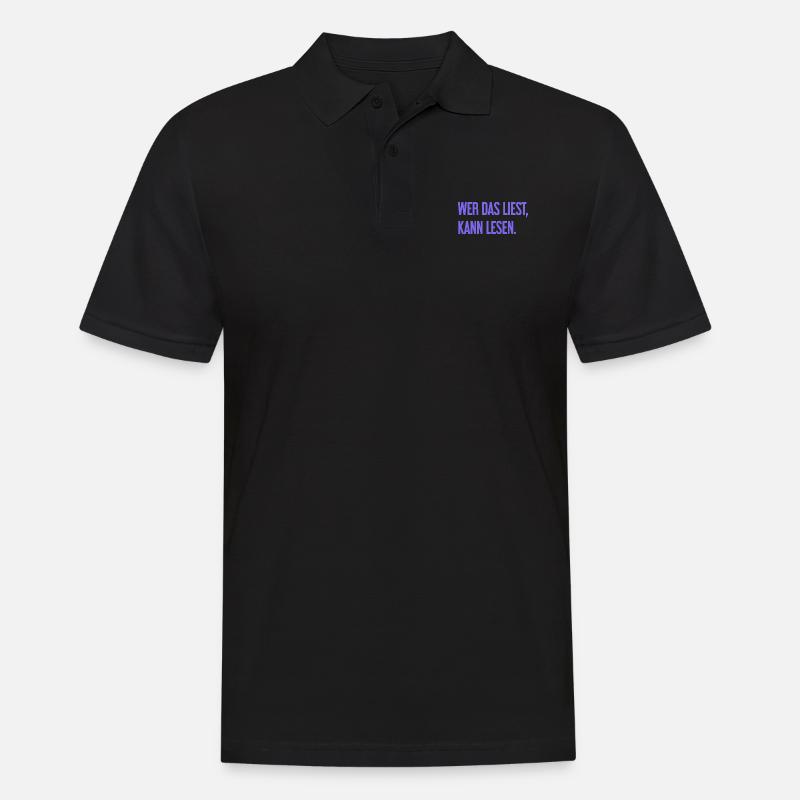 Wer das liest, kann lesen. - Männer Poloshirt - Schwarz