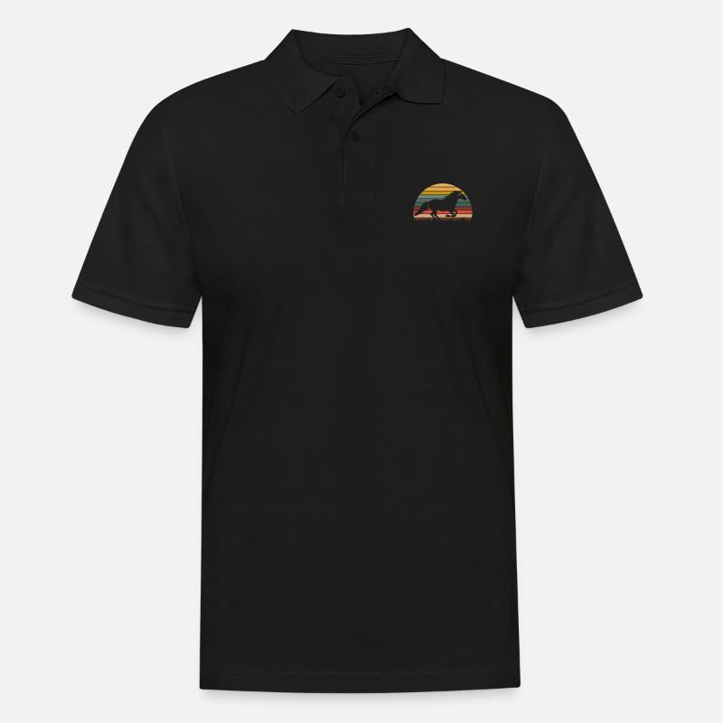 Island Pferde - Männer Poloshirt - Schwarz