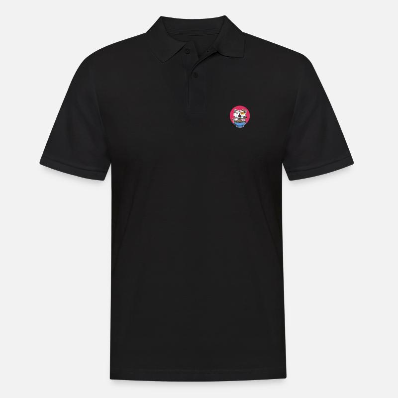Conception de chat Ramen - Polo Homme - noir