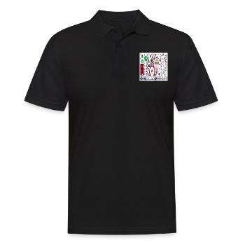 nice and unique beautifull geometric design.m.kh.a - Männer Poloshirt - Schwarz - Vorne - Kai (181cm)
