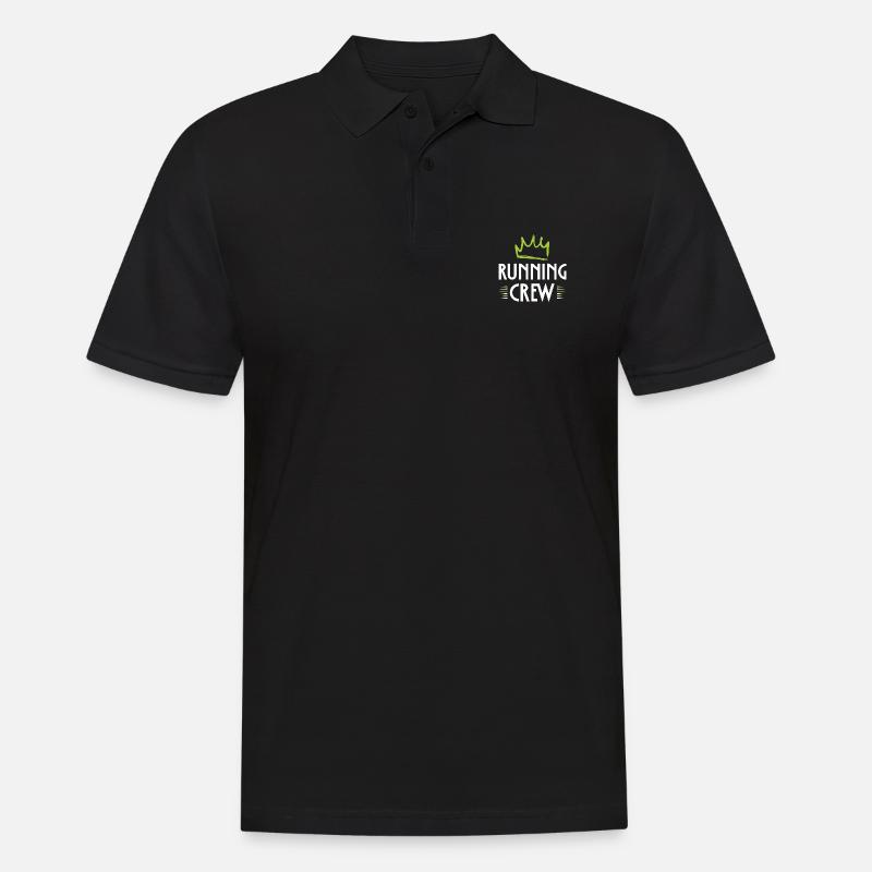 Running Crew - Männer Poloshirt - Schwarz