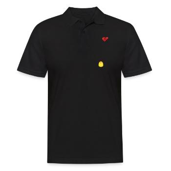 Cute Chicken In Love Gift Idea - Men's Polo Shirt - black - Front - Kai (181cm)