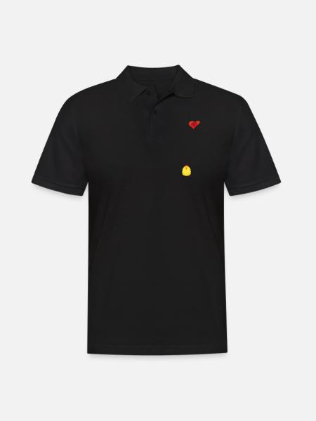 Idée cadeau de poulet mignon en amour - Polo Homme - noir