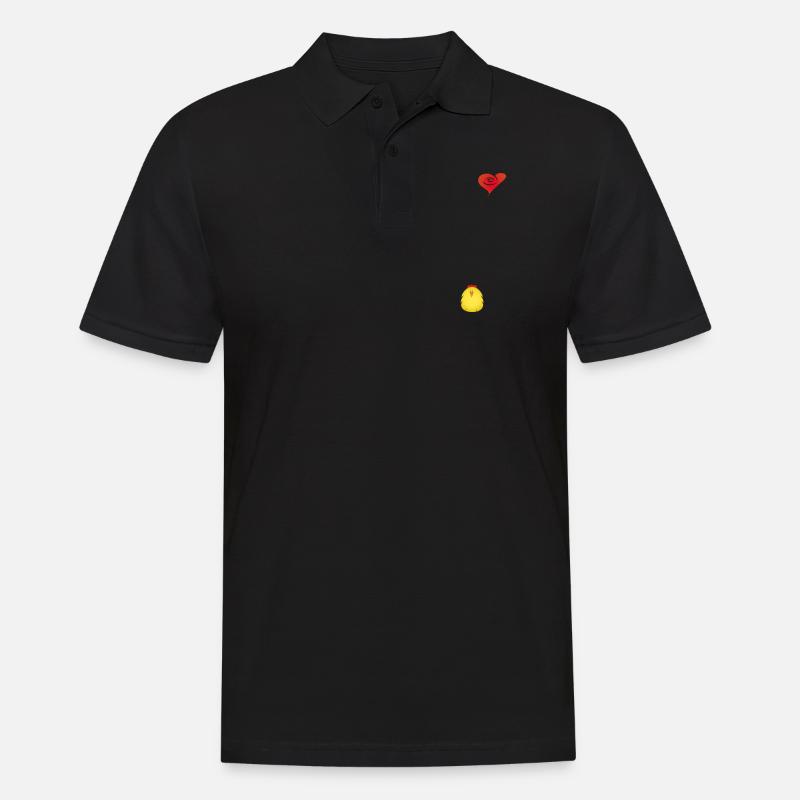 Idée cadeau de poulet mignon en amour - Polo Homme - noir