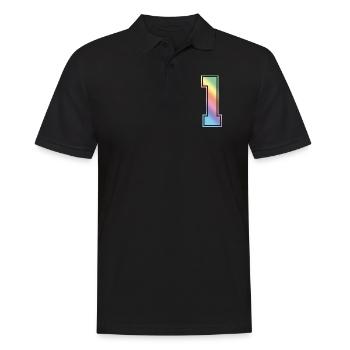 1 number Colorful - Men's Polo Shirt - black - Front - Kai (181cm)