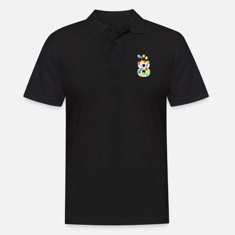 achter Geburtstag 8 Jahre - Männer Poloshirt - Schwarz