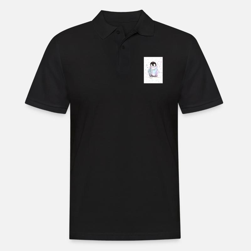 Kleiner bunter Pinguin - Männer Poloshirt - Schwarz
