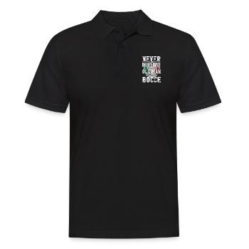 Bocce Ball Player Boules Never Underestimate An - Männer Poloshirt - Schwarz - Vorne - Kai (181cm)