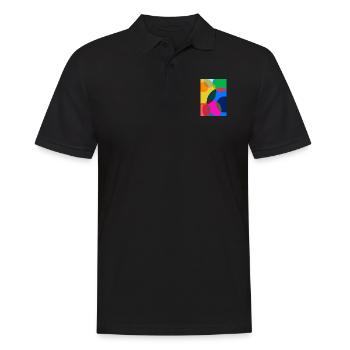 Abstract Painting - Men's Polo Shirt - black - Front - Kai (181cm)