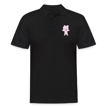 Cute Pig all pink - Men's Polo Shirt - black - Front - Kai (181cm)