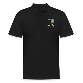Waldbewohner Wald Tier Jungen Geschenk Hirsch - Männer Poloshirt - Schwarz - Vorne - Kai (181cm)
