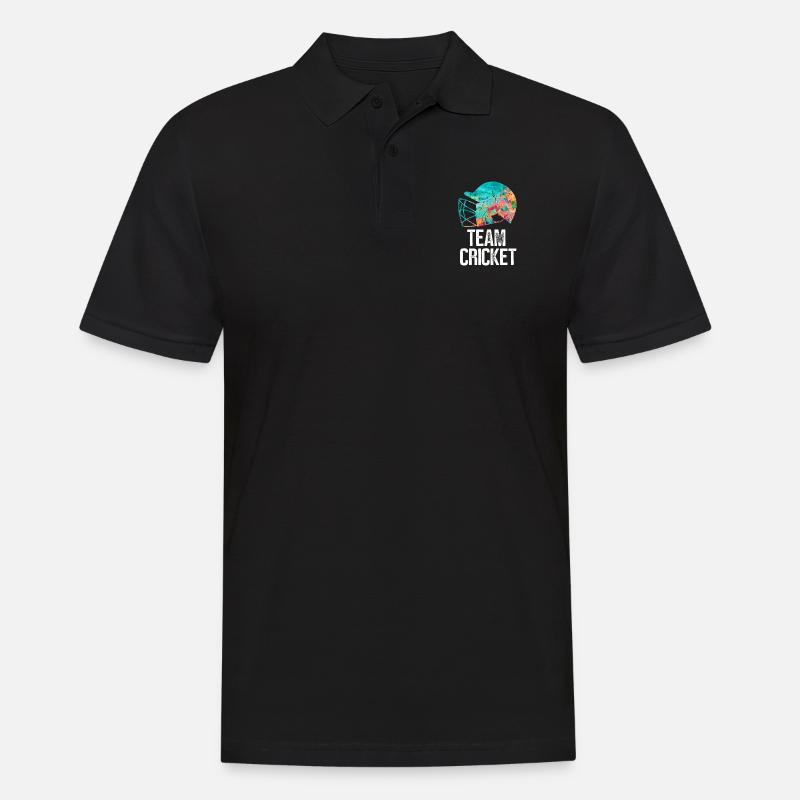 Team Cricket - Männer Poloshirt - Schwarz