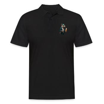Cooles Tier mit BIer. Style und Alkohol - Männer Poloshirt - Schwarz - Vorne - Kai (181cm)