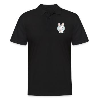 Gâterie estivale : Lapin avec crème glacée - Polo Homme - noir - Devant - Kai (181cm)