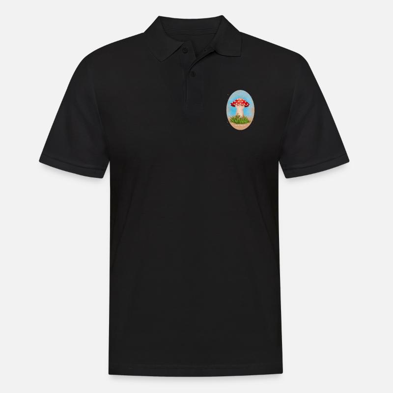 Pilz geht einkaufen - Männer Poloshirt - Schwarz